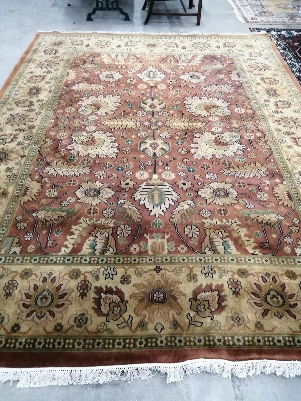 A Zeigler style gold ground carpet, 370 x 274cm